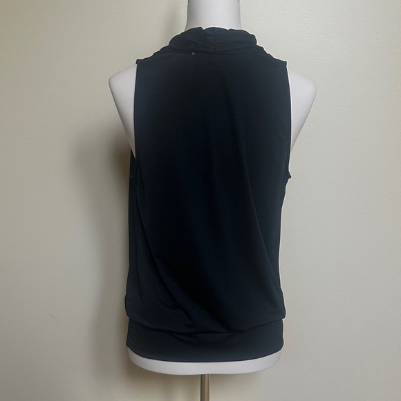 Boston Proper Sleeveless Black Wrap Blouson Blouse - Picture 3 of 4